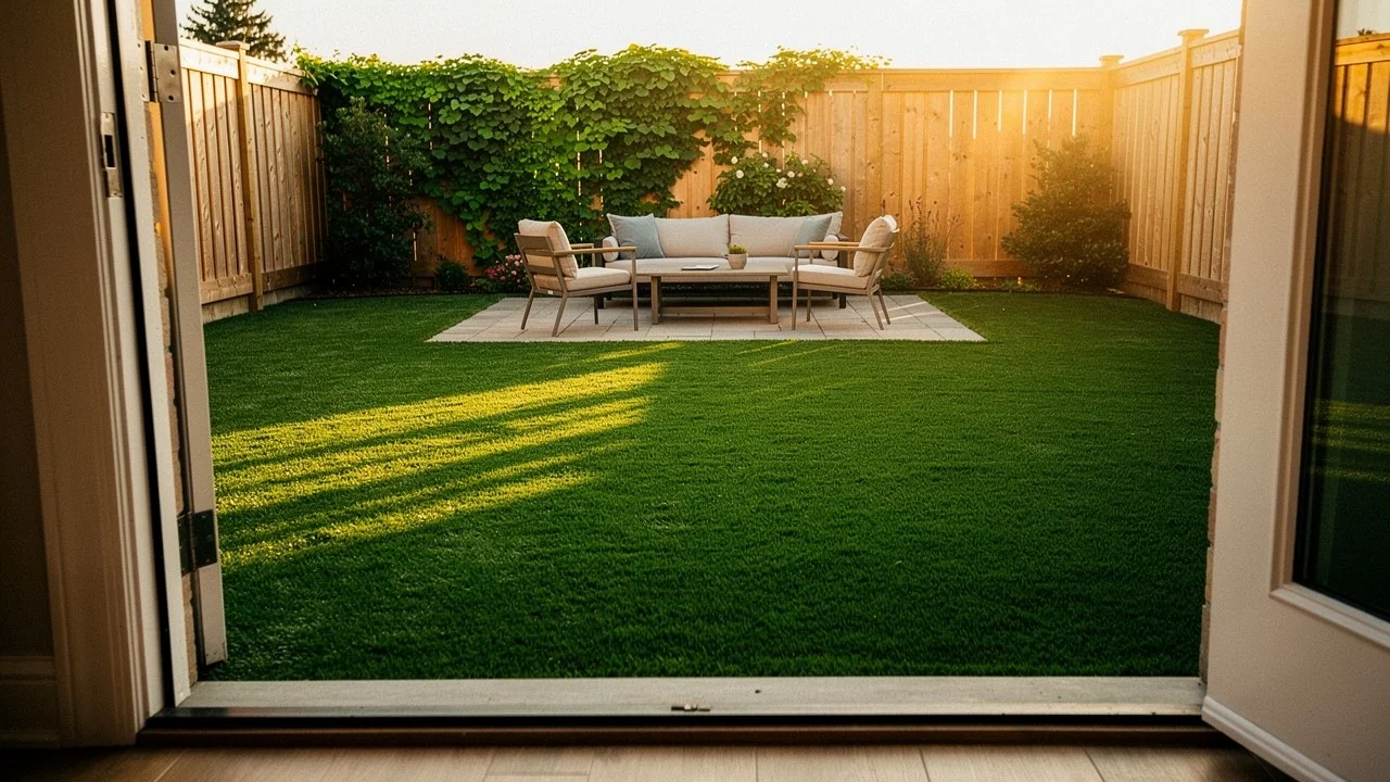 Backyard artificial turf installation in Windsor Ontario by Windsor Turf Pros